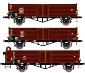 Exact-Train EX20152 - H0 - 3-tlg. Set Offene Güterwagen SAAR, DB, Ep. III